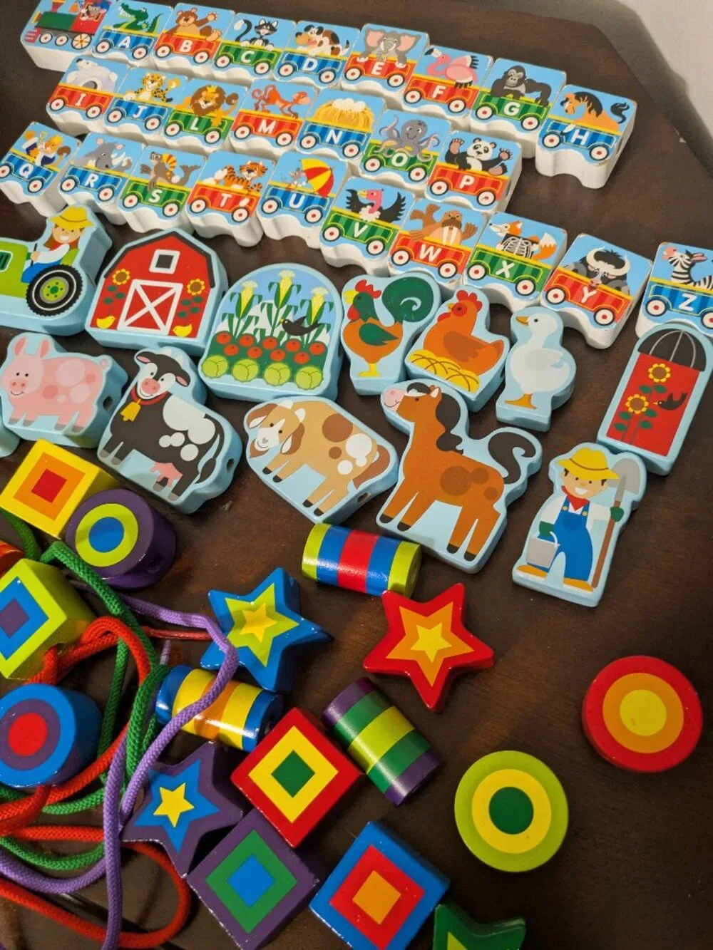 Three Melissa & Doug Wooden Lacing Learning Toy Sets
